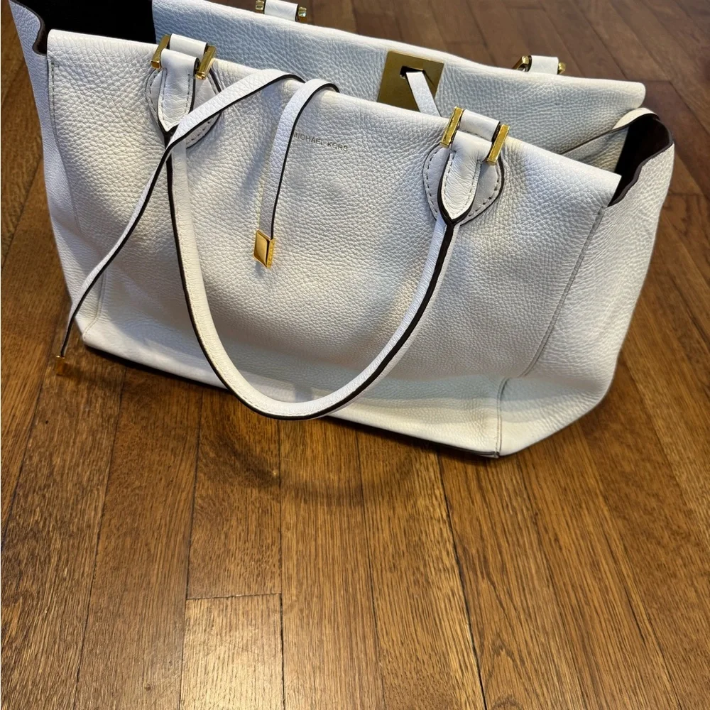 Rare Limited Edition Michael Kors Miranda White Leather/Shoulder Tote Bag EUC - Picture 2 of 16